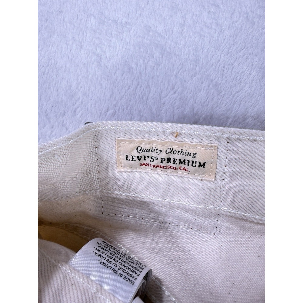 Levi's Ribcage Wide Leg Jeans Womens 25 High Rise Premium Denim Ivory White NWT - Picture 6 of 13